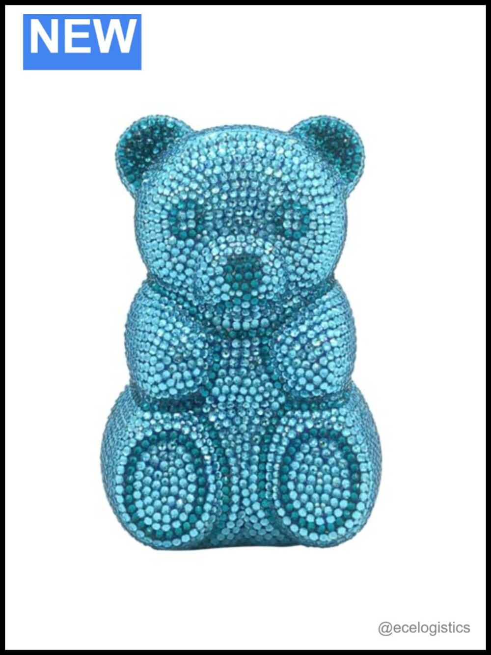 Rhinestone Bear Clutch Purse Women Evening Hardcase Crystal Party Prom Handbag